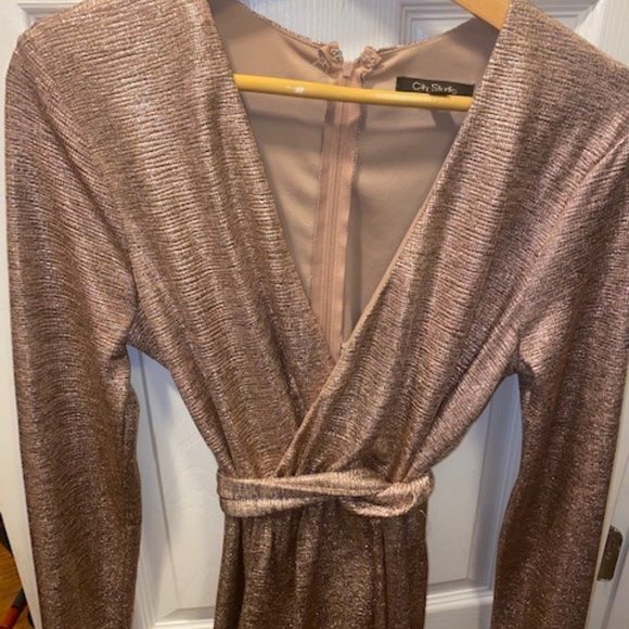 ROSE GOLD KIMONO-Style Cocktail Dress - Picture 4 of 6